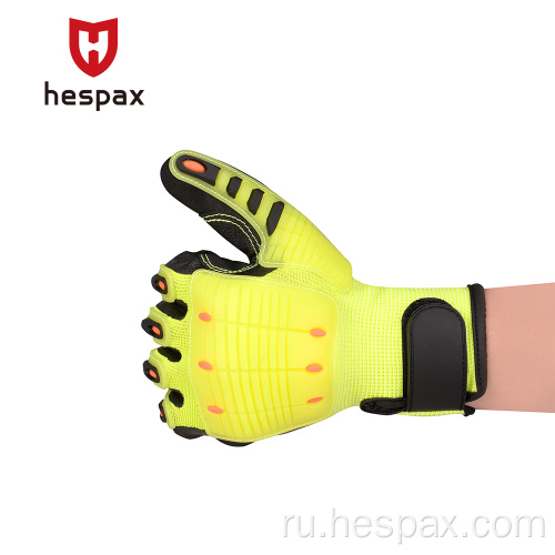 Hespax Industrial Wholesale Mechanic Anti -Impact TPR Gloves